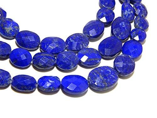 BEADS GEMSTONE Lapislazuli Faceted Perlen Oval Shape 9x11.5.mm 12 Zoll Lange Zoll Code-HIGH-72203, Edelstein Metall Stein von WORLD WIDE GEMS