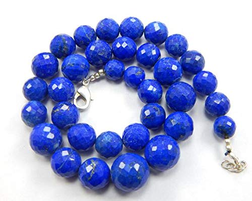 BEADS GEMSTONE Lapislazuli Perlen - Blau Lapis Micro Faceted Round Beads, AAA Lapis Lazuli Edelstein Perlen, Größe 10mm -15mm 18 Zoll Code-HIGH-47203 von WORLD WIDE GEMS