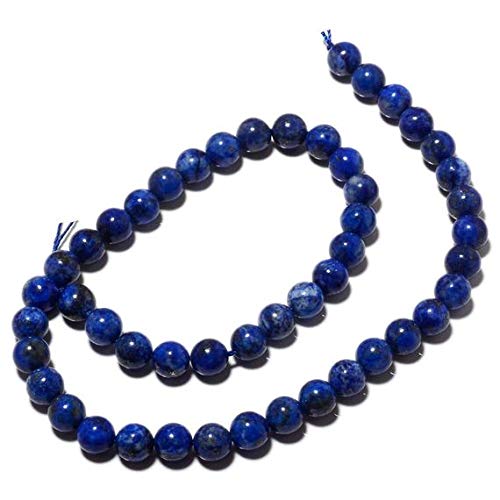 BEADS GEMSTONE Lapislazuli Round Beads, Lapislazuli Beads, 8mm Round Beads, 15 Inch Beach Code-HIGH-49476, Edelstein Metall Stein von WORLD WIDE GEMS