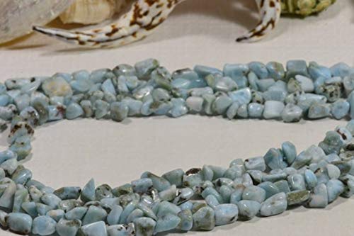 BEADS GEMSTONE Larimar 4 to 7mm 16 Inch Long Beach Beads Natural Edelstein Perlen Larimar Perlen Schmuck Herstellung Lieferungen Code-HIGH-43327 von WORLD WIDE GEMS