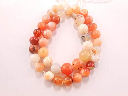 BEADS GEMSTONE Mexikanische Feuer Opal Runde Perlen Semiprecious Edelstein Perlen, 13 Zoll Full Strand, 8mm-10mm Approx Code-HIGH-46621 von WORLD WIDE GEMS