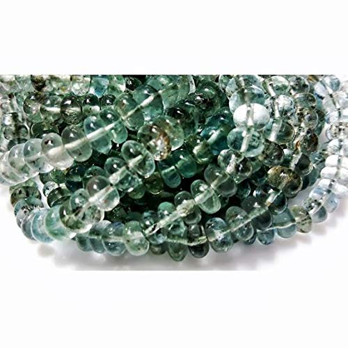 BEADS GEMSTONE Moss Aquamarine Beads/Rondelle Beads/Aquamarine Rondelles, 5mm To 9mm Beads, 7 Inch Code-HIGH-49993 von WORLD WIDE GEMS