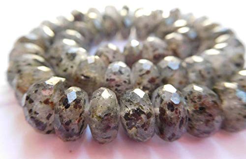 BEADS GEMSTONE Moss Rutile Natural Edelstein 7mm Faceted Perlen Rondelle Perlen 8 Zoll Lange Strand Rondelle Perlen,Perlen,Rondelle, facettierte Beads, Rondelle, Round Elle-Bead, Code-HIGH-44062 von WORLD WIDE GEMS