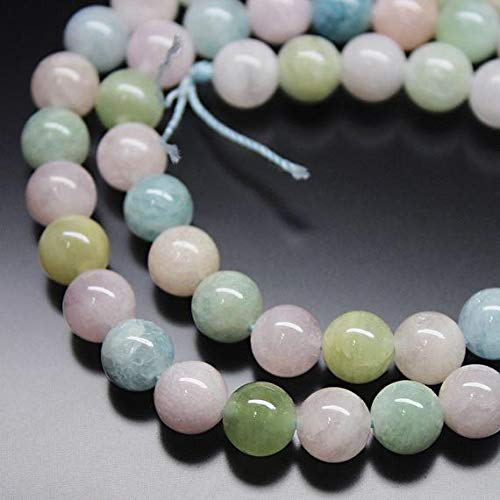 BEADS GEMSTONE Multi Beryl Aquamarine Morganite Goshenite Glatte Runde Kugel Edelstein Lose Perlen Strand 16 Zoll Lange 8mm Code-HIGH-26031 von WORLD WIDE GEMS