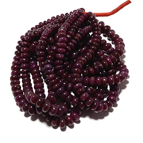 BEADS GEMSTONE Natural African Rubin Rondelles, Ruby Beads, Smooth Rondelles, 6mm To 9mm, 16 Inch Beach Code-HIGH-49548 von WORLD WIDE GEMS