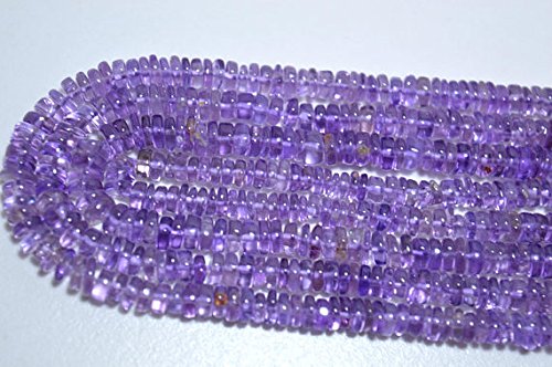 BEADS GEMSTONE Natural Amethyst Smooth Beads Reifen Shape Perlen 5mm Approx 18'' Zoll Natural Quality Edelstein Code-HIGH-71600, Edelstein Metall Stein von WORLD WIDE GEMS