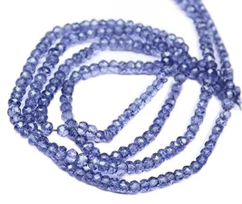 BEADS GEMSTONE Natural Blue Iolite Mystic Quarz Faceted Rondelle Micro Edelstein Handwerk Lose Perlen Strand 3mm 13 Zoll Long Code-HIGH-25800 von WORLD WIDE GEMS