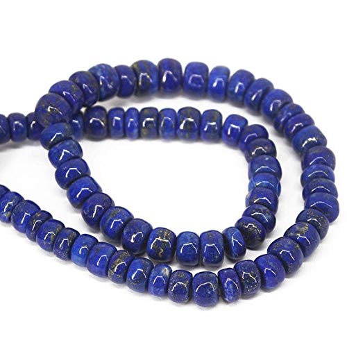 BEADS GEMSTONE Natural Blue Lapis Lazuli Smooth Edelstein Rondelle Edelstein Lose Craft Beads Strand 18 Zoll Lange 6mm 10mm Code-HIGH-26261 von WORLD WIDE GEMS