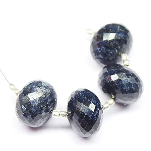 BEADS GEMSTONE Natural Blue Sapphire Faceted Rondelle Micro Edelstein Craft Lose Perlen Strand 4 PC 17mm 18mm Code-HIGH-26721 von WORLD WIDE GEMS