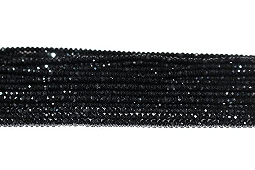 BEADS GEMSTONE Natural Edelstein Bead Black Spinell 3mm Faceted Rondelles, Natural Black Spinell Beads, 3mm Faceted Bead Beach 13" Drilled Edelstein Perlen Code-HIGH-70708, Edelstein Metall Stein von WORLD WIDE GEMS