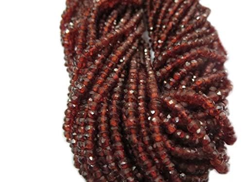 BEADS GEMSTONE Natural Granat Micro Rondelle Perlen Angesichts 3,50 mm 14 Zoll Lange Zoll String Code-HIGH-70343, Edelstein Metall Stein von WORLD WIDE GEMS