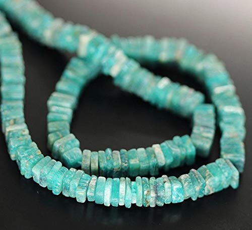 BEADS GEMSTONE Natural Green Amazonite Smooth Heishi Cube Square Edelstein Handwerk Lose Perlen Strand 16 Zoll Lange 5mm 5,5mm Code-HIGH-27440 von WORLD WIDE GEMS