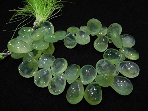 BEADS GEMSTONE Natural Green Chrysoprase Color Chalceny Faceted Pear Beads 8 Inch Long Strand. Code-HIGH-44892 von WORLD WIDE GEMS