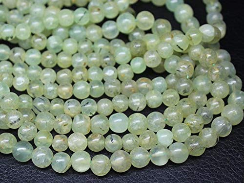 BEADS GEMSTONE Natural Green Prehnite Smooth Round Ball Edelstein Handwerk Lose Perlen Strand 14 Zoll Lange 7mm Code-HIGH-27390 von WORLD WIDE GEMS