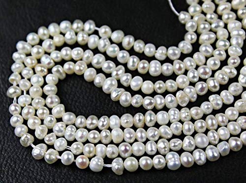 BEADS GEMSTONE Natural Pearl Smooth Rondelle Edelstein Handwerk Perlen Strand 15 Zoll Lange 3,5mm Code-HIGH-27765 von WORLD WIDE GEMS