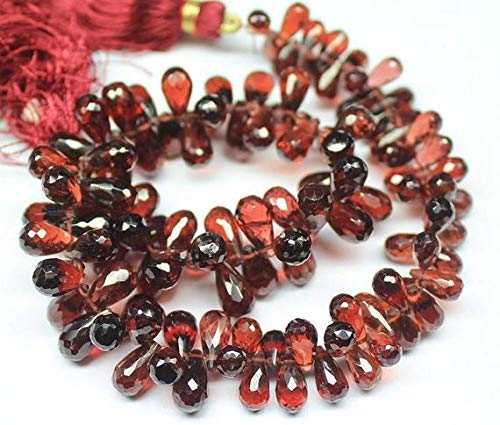 BEADS GEMSTONE Natural Red Garnet Faceted Tear Drop Edelstein Handwerk Lose Perlen Strand 20pcs 8mm 10mm Code-HIGH-20826 von WORLD WIDE GEMS