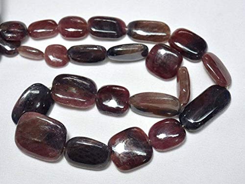 BEADS GEMSTONE Natural Saphir Edelstein Beads, Saphir Tumbles Beads,Smooth Nuggets 12x14mm - 21x25mm Perlen, 17 Zoll Strand Code-HIGH-24268, Edelstein Metall Stein von WORLD WIDE GEMS