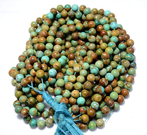 BEADS GEMSTONE Natural Tibetan Turquoise, Turquoise Plain Round Beads, Tourquoise Necklace, 9mm Approx, 20 Zoll, 60 Pieces Code-HIGH-24519 von WORLD WIDE GEMS