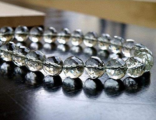 BEADS GEMSTONE Outstanding Prasiolite Green Amethyst Edelstein Round Faceted Disco 8.5 to 9mm 13 Perlen Code-HIGH-58428 von WORLD WIDE GEMS