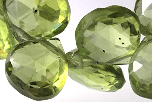 BEADS GEMSTONE Perit Heart Briolettes August Birthstone Heart Briolettes 5 PCS 6.6-6.7mm x 7.4-7.9mm, Lime Green Apple Heart Faceted Edelstein Code-HIGH-61205 von WORLD WIDE GEMS