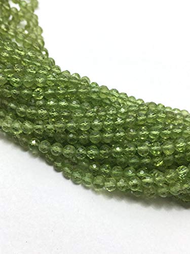 BEADS GEMSTONE Perit Micro Faceted Rondelle 3,5 to 4 mm 13 Inch Long/Edelstein Beads/Perit Beads/Green Beads/Micro Faceted Beads/Rondelle Perlen Code-HIGH-60293 von WORLD WIDE GEMS