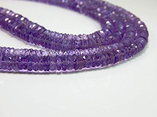 BEADS GEMSTONE Pink Amethyst Faceted Heishi Beads/Pink Amethyst Reifen Perlen 100 Persent Natural Edelsteine/Größe 9.2.x4.4 mm 19 Zoll Lange Zoll Strand. Code-HIGH-42029 von WORLD WIDE GEMS