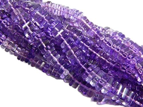 BEADS GEMSTONE Pink Amethyst Heishi Beads 100 Persent Natural Edelstein Größe 6x5 mm 16 Zoll Long Inches Strand. Code-HIGH-41749 von WORLD WIDE GEMS