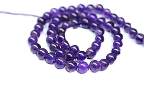 BEADS GEMSTONE Purple African Amethyst Smooth Round Ball Edelstein Handwerk Lose Perlen Strand 16 Zoll Lange 6mm Code-HIGH-25820 von WORLD WIDE GEMS