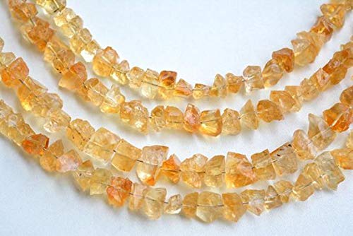 BEADS GEMSTONE Raw Citrine Beads, Citrine Edelstein Stone Beads, Rough Edelstein Briolettes, Raw Edelstein, Center Drilled, 6mm To 10mm Approx. 7 Zoll Strand Code-HIGH-25213 von WORLD WIDE GEMS