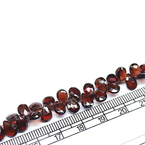 BEADS GEMSTONE Red Rholite Granat Faceted Checker Cut Birne Tropfen Edelstein Handwerk Lose Perlen Strand 8 Zoll Lange 7mm Code-HIGH-28059 von WORLD WIDE GEMS