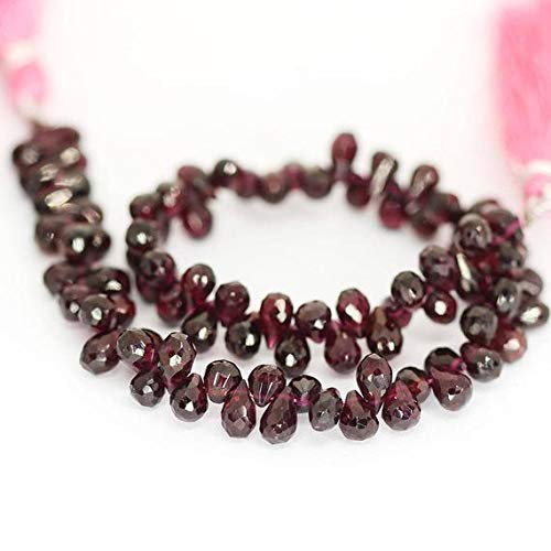 BEADS GEMSTONE Rholite Red Granat Faceted Tear Drop Briolette Edelstein Handwerk Lose Perlen Strand 10 Zoll Lange 5mm 6mm Code-HIGH-20667 von WORLD WIDE GEMS