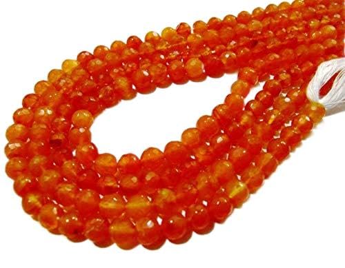 BEADS GEMSTONE Round Faceted Carnelian Perlen / 6-7mm Größe Natural Carnelian Edelstein Perlen/Strand 10 Zoll lang Code-HIGH-67501, Edelstein Metall Stein von WORLD WIDE GEMS