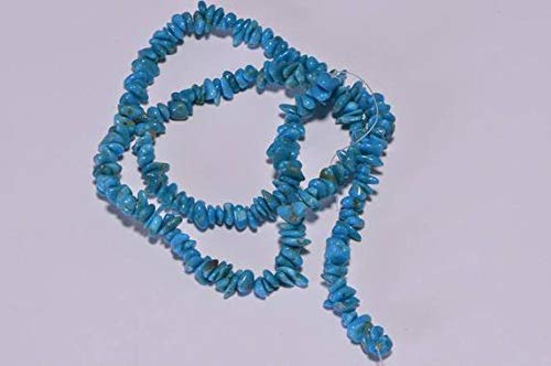 BEADS GEMSTONE Sleeping Beauty Turquoise Chips Beads 7mm Natural Edelstein Perlen 15,5 Zoll Lange Zoll Strand Code-HIGH-43231, Edelstein Metall Stein von WORLD WIDE GEMS