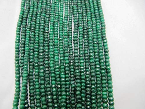 BEADS GEMSTONE Smaragd Perlen, Israel Cut Beads 3,5-4,5mm Rondelle Faceted Sold per String 14 Inch Long Code-HIGH-67317, Edelstein Metall Stein von WORLD WIDE GEMS