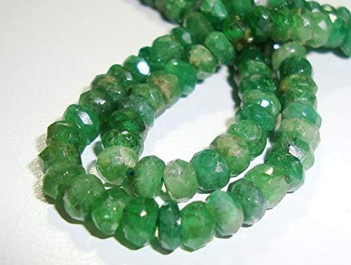 BEADS GEMSTONE Tsavorite Granat Rondelle Edelstein Perlen, Smaragd Grün, Kelly Green, May Birthstone, 4-4,5mm, 8 Zoll Long Beach Code-HIGH-62359 von WORLD WIDE GEMS