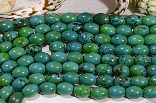 BEADS GEMSTONE Turquoise 10 x7.8mm 8 Inch Long Beach Natural Edelstein Perlen Schmuck Herstellung Liefert Türkis Perlen Code-HIGH-43294, Edelstein Metall Stein von WORLD WIDE GEMS