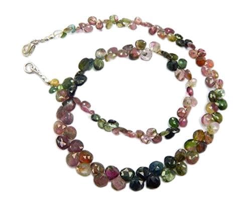 BEADS GEMSTONE Watermelon Tourmaline Briolette Beads, 4x5-6x7mm Faceted Tourmaline Pear Beads, Full Beach 17 Inch Code-HIGH-47771 von WORLD WIDE GEMS