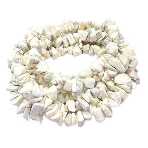 BEADS GEMSTONE White Howlite Perlen Natürliche Edelstein Chip Perlen 34 Zoll Lange Lange Strand Howlite Code-HIGH-43987 von WORLD WIDE GEMS