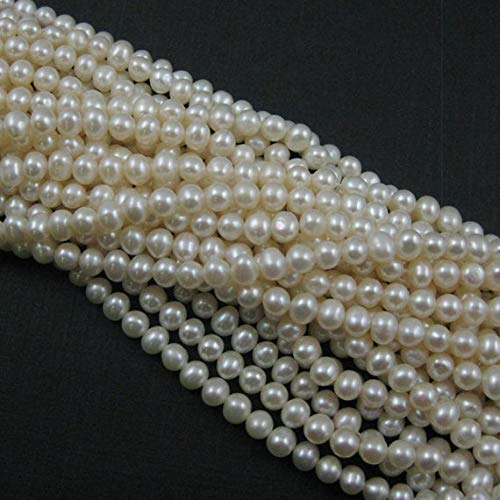 BEADS GEMSTONE White Pearls - White Freshwater Pearl -Grade A Round Pearls - 16 Inch Beach (4-4.5 mm) Code-HIGH-61569 von WORLD WIDE GEMS