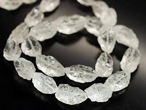 BEADS GEMSTONE White Quarz Crystal Rough Puff Marquise Edelstein Lose Craft Beads Strand 20 Zoll Lange 16mm 23mm Code-HIGH-21281 von WORLD WIDE GEMS