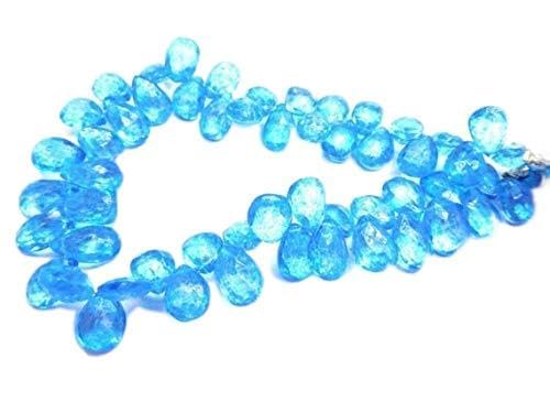 BEADS GEMSTONE blau hydro lose Edelstein 6x8-6x9 mm facettierte Birnenperlen Steinperlen, Edelsteinperlen,lose Perlen,Cut Perlen Cab Beads,Perlen 8 Zoll Langer Strand. Code-HIGH-45001 von WORLD WIDE GEMS