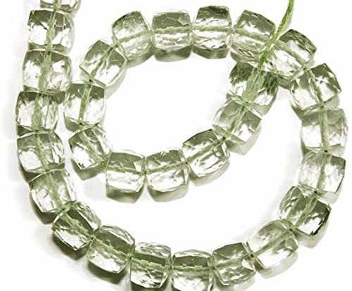 BEADS GEMSTONE green amethyst faceted cubes. Approx. 5x5mm - 5.5x5mm 4 Perlen Code-HIGH-58100 von WORLD WIDE GEMS