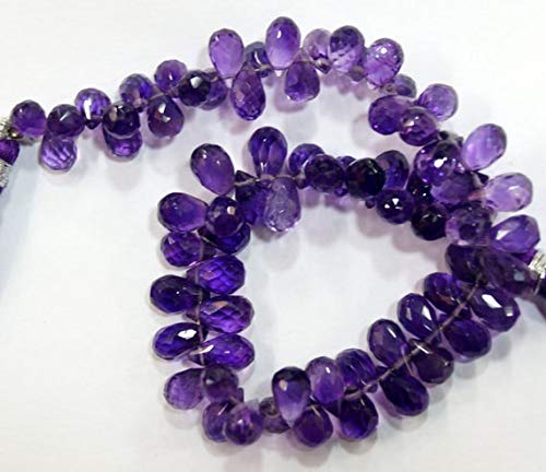 BEADS GEMSTONE natural gem stone african amethyst faceted tear drops perlen complete strand top quality 8 inches 5 x 7 to 6 x 8 mm Code-HIGH-60476 von WORLD WIDE GEMS