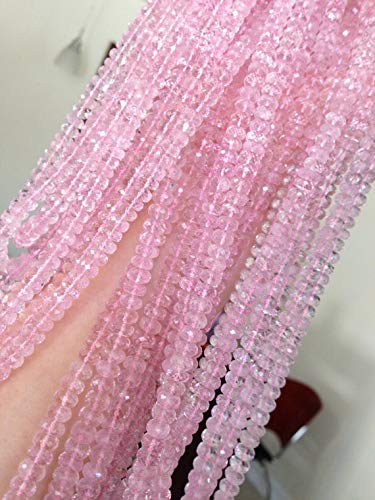 BEADS GEMSTONE natural pink morganite roundel facette, 5-8 mm 13 Inch Long Strand. Code-HIGH-60086 von WORLD WIDE GEMS