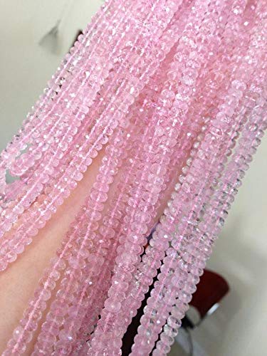 BEADS GEMSTONE natural pink morganite roundel facette, 5-8 mm 8 Inch Long Strand. Code-HIGH-60087 von WORLD WIDE GEMS