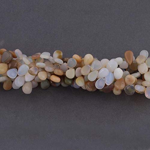 World Wide Gems Beads Gemstone 5 Strand Natural Ethiopian Opal Smooth Pear Briolettes - Welo Opal Pear Shape Beads 9x7mm-12x7mm 7.5 Inch Code-HIGH-12888 von WORLD WIDE GEMS