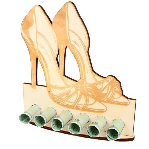 XL Geldgeschenk aus Holz Damenschuhe High Heels|Geschenkidee|Gutscheinverpackung|witziges Geschenk|Geldgeschenk für Frauen und Männer (Damenschuhe) von WORTGEFECHTE