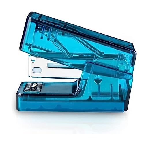 Heimhefter Transparente Mini-Schreibtischhefter, Kreativer Hand-Standard-Hefter, Arbeitssparend, Papierbindezubehör, Desktop Hefter(Blue) von WOSHImeinvYE