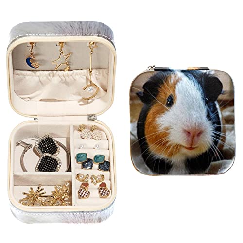 WOSHJIUK Schmuckschatulle Tragbare Reiseschmuckschatulle,Meerschweinchen schön,Leder-Schmuckkästchen, kleiner Schmuck-Organizer von WOSHJIUK