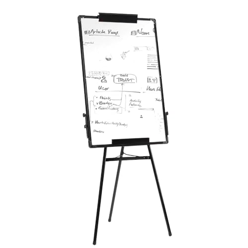 WOTAT Whiteboard, abwischbar, auf Fuß, 90 x 60 cm, magnetisch, tragbar, Paperboard mit Staffelei, Whiteboard für Unterricht, Meetings, Büro von WOTAT